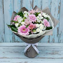 Букет цветов из:  Герберы, Альстромерии и Хризантемы в Победе