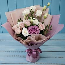 Букет цветов из:  Розы и Лизиантусы #REPLACE_PRED# Победе