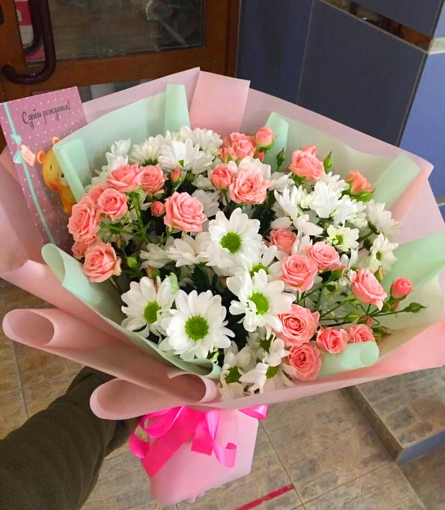 Букет цветов из: Розы и Хризантемы в Победе