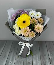 Букет цветов из:  Розы, Герберы и Хризантемы в Победе