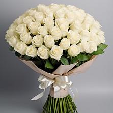Букет 101 беля роза Белоснежка в Победе