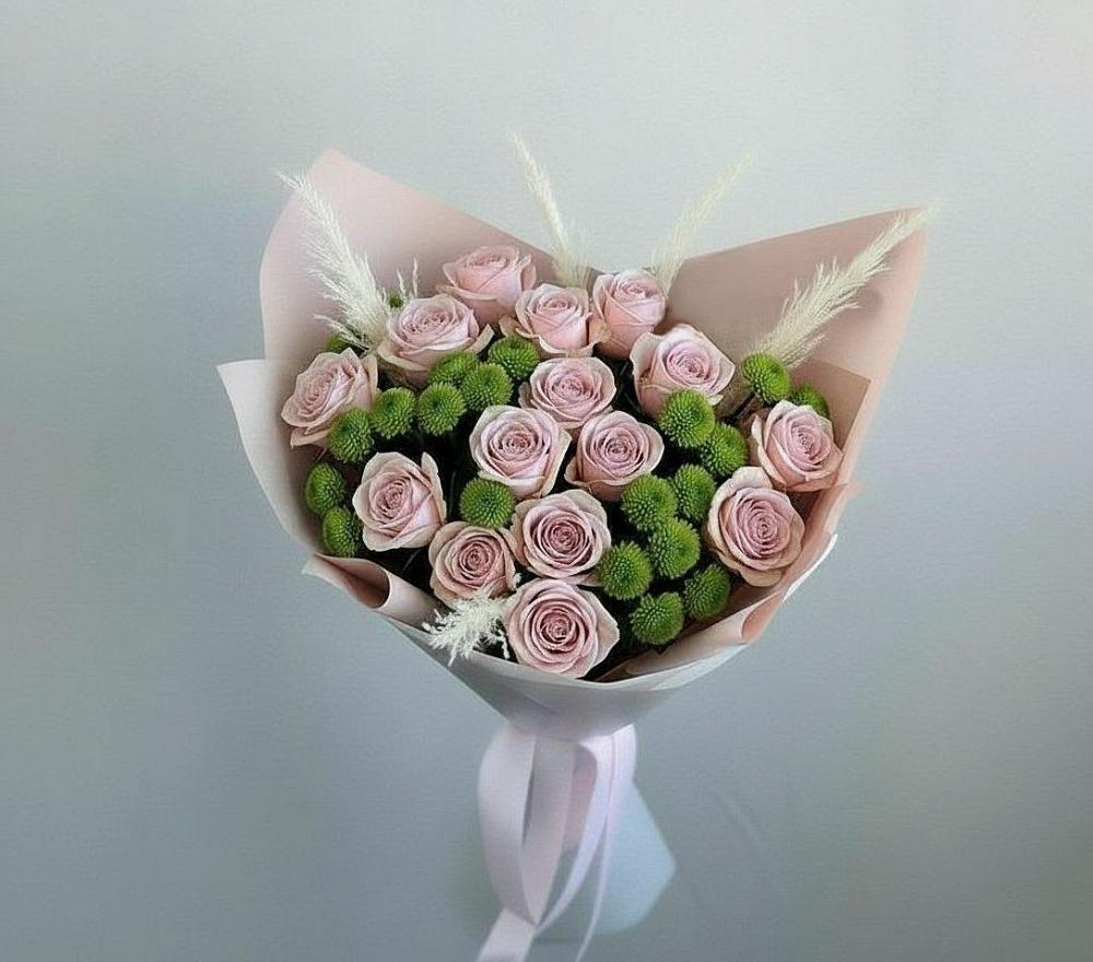 Букет цветов из: Розы и Хризантемы в Победе