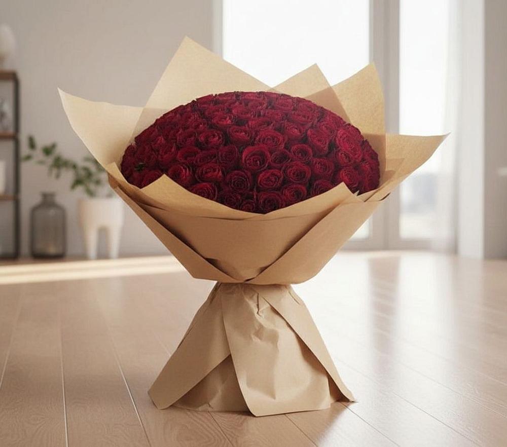 Букет 101 Красная роза в Победе