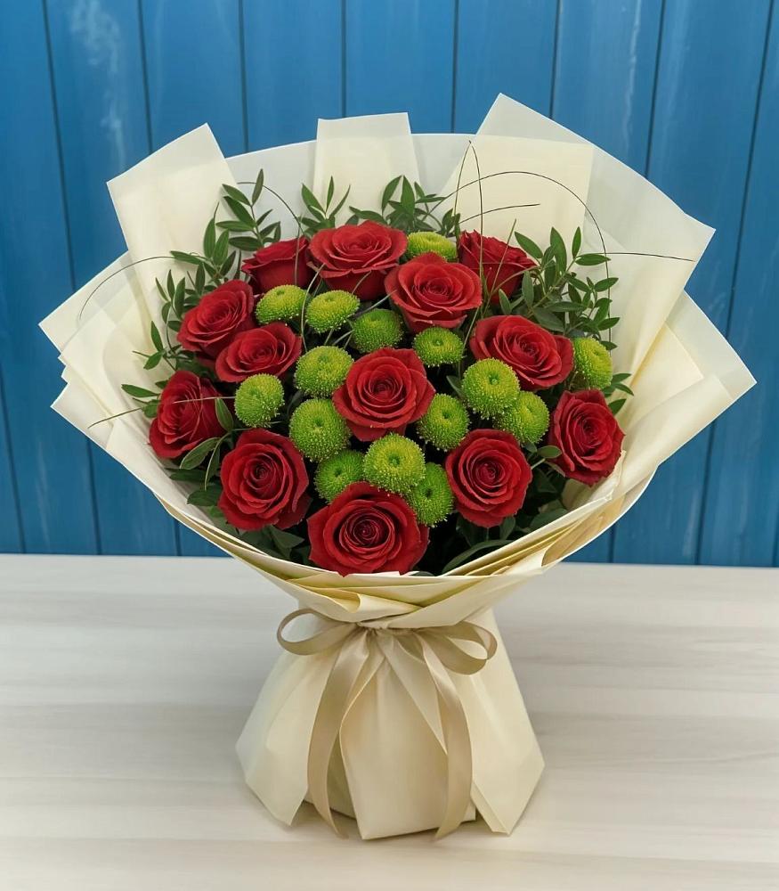 Букет цветов из: Розы и Хризантемы в Победе