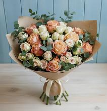 Букет цветов из:  Альстромерии и Розы в Победе