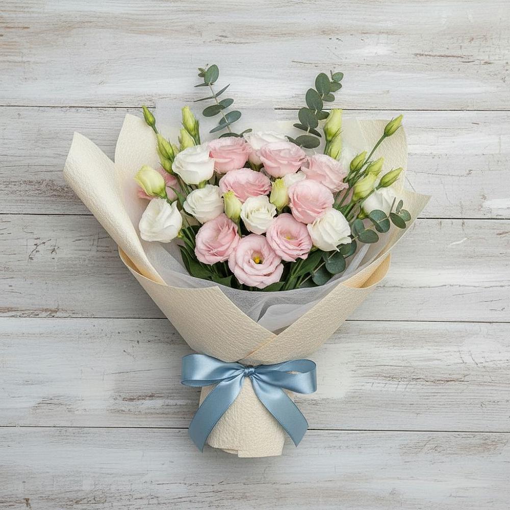 Букет цветов из: Лизиантусы в Победе